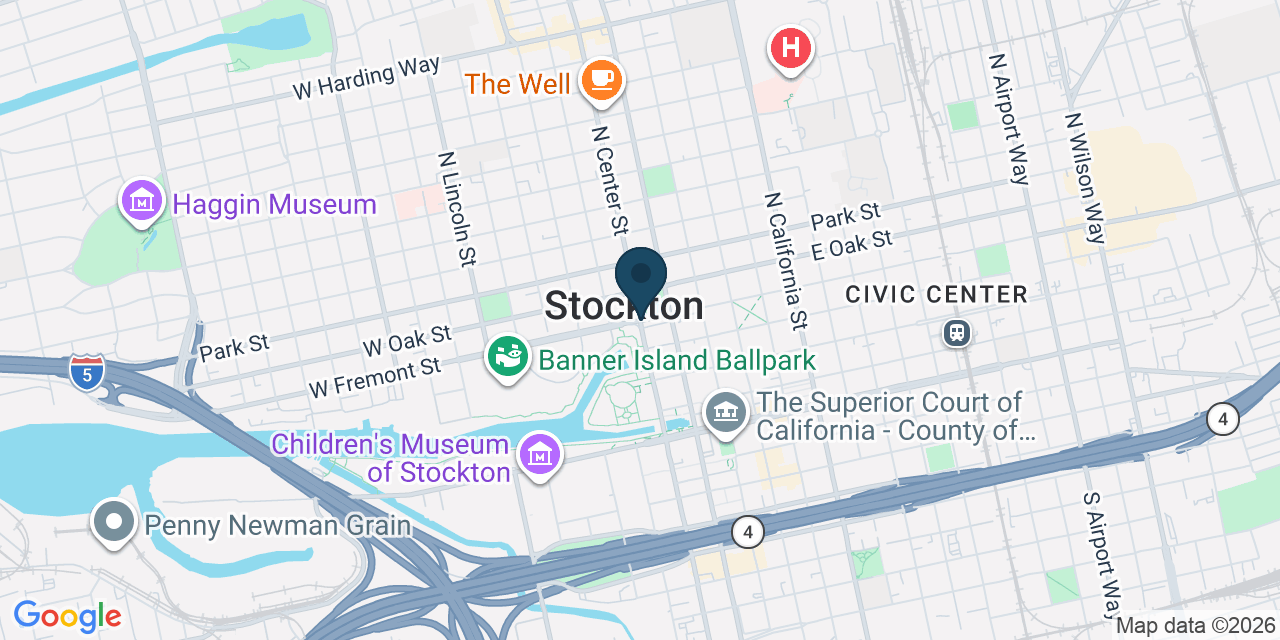 Map showing Stockton, San Joaquin County, CA