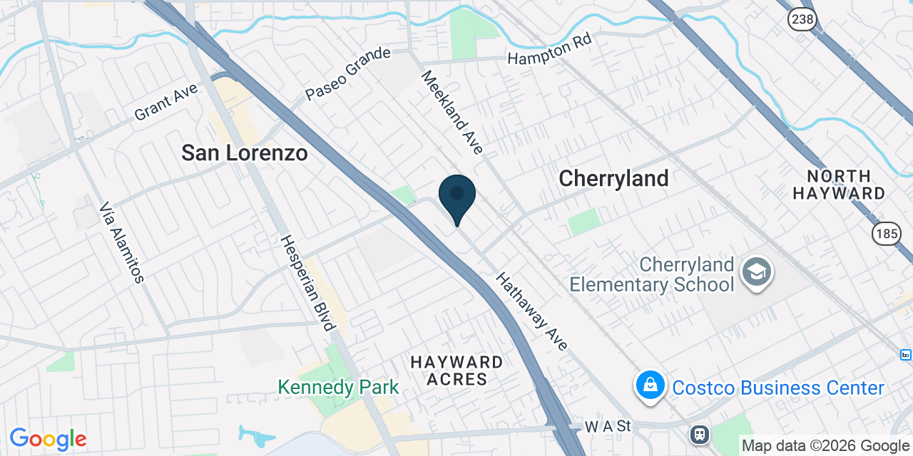 Map showing Hayward, Alameda County, CA