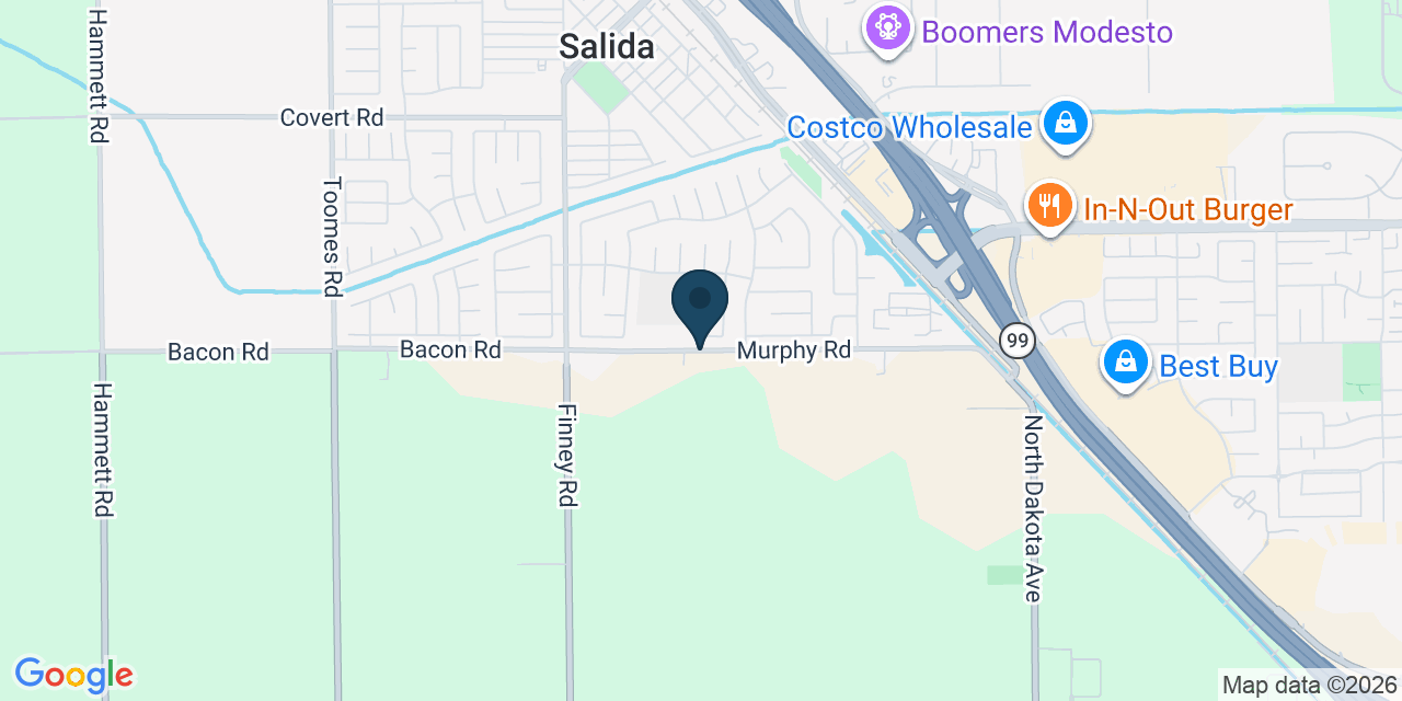 Map showing Stanislaus County, CA