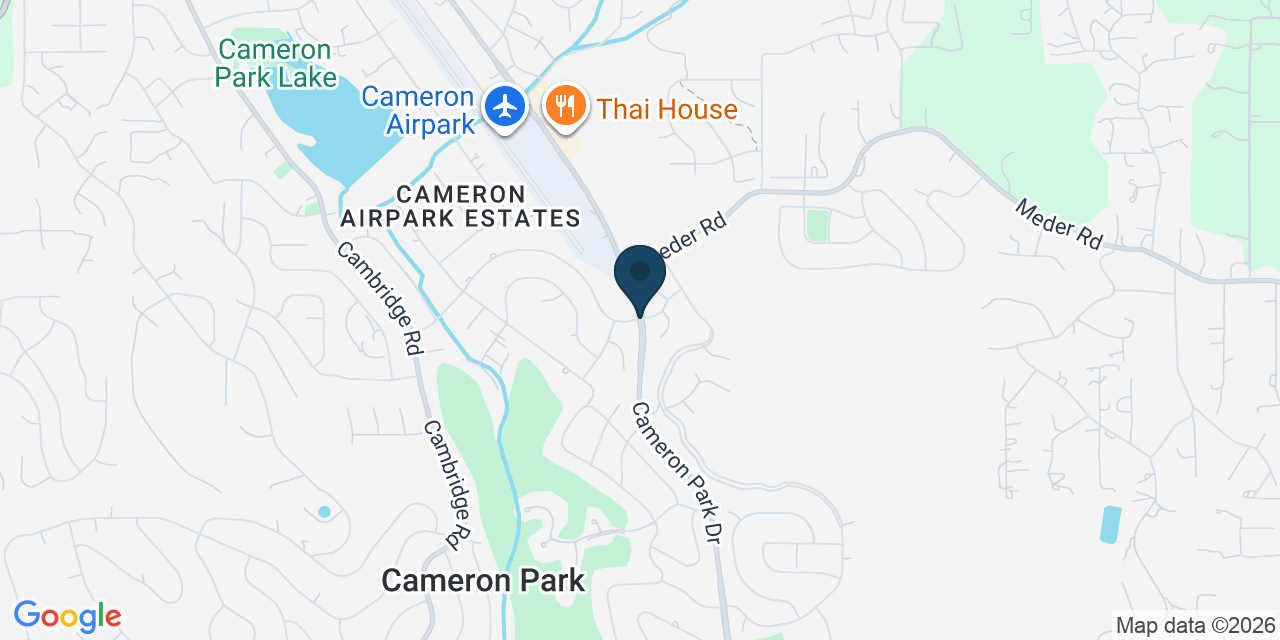 Map showing Cameron Park, El Dorado County, CA