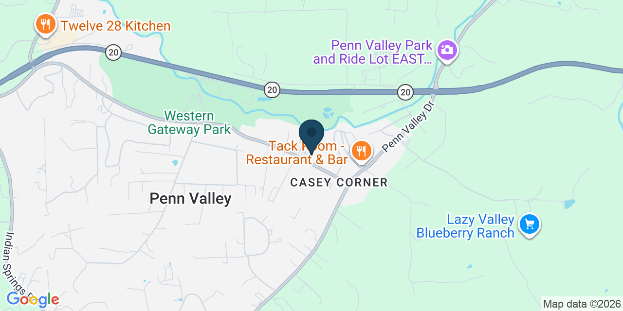 Map showing Penn Valley, Nevada County, CA