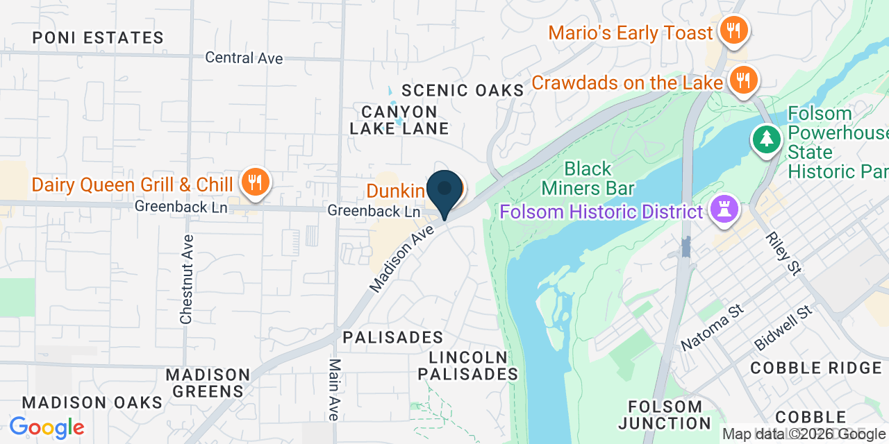 Map showing Orangevale, Sacramento County, CA