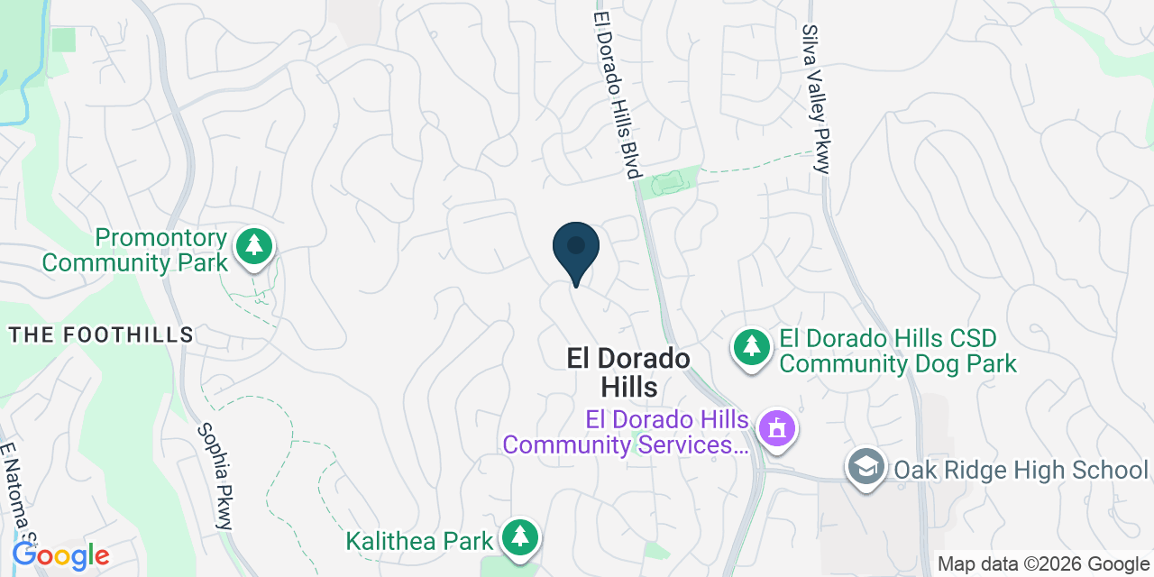 Map showing El Dorado Hills, El Dorado County, CA