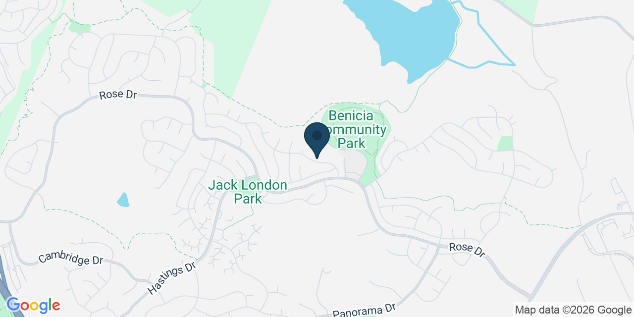 Map showing Benicia, Solano County, CA