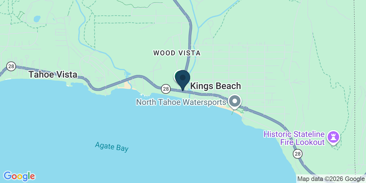 Map showing Kings Beach, Placer County, CA