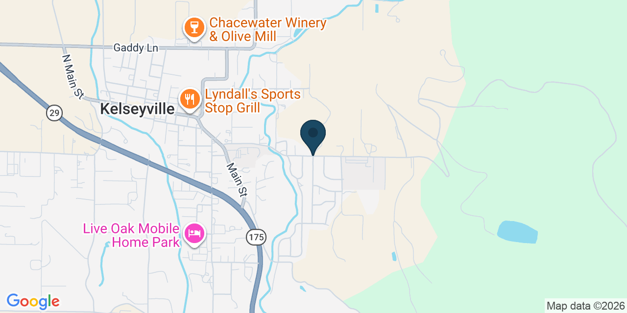 Map showing Kelseyville, Lake County, CA