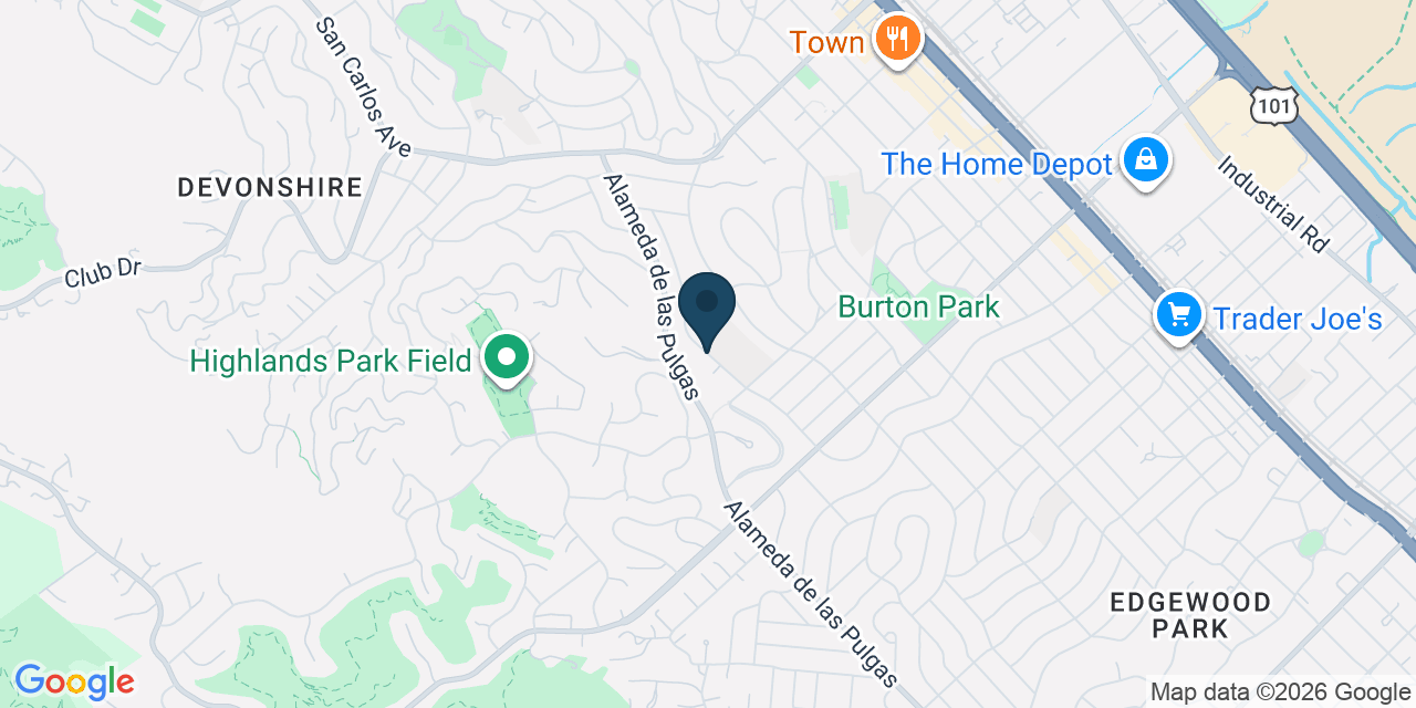 Map showing San Carlos, San Mateo County, CA