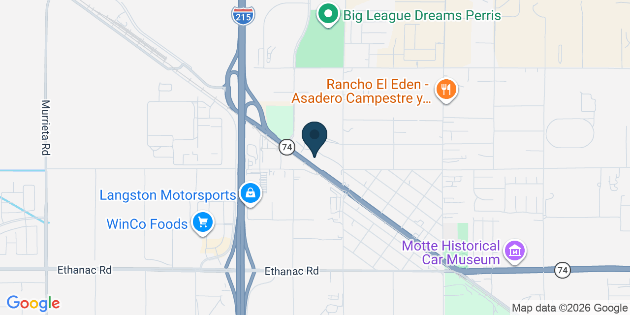 Map showing Romoland, Riverside County, CA