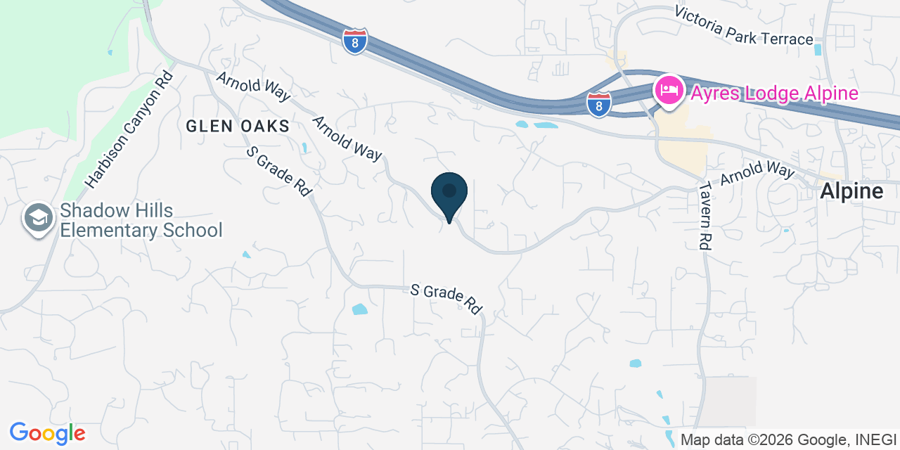 Map showing Alpine, San Diego County, CA