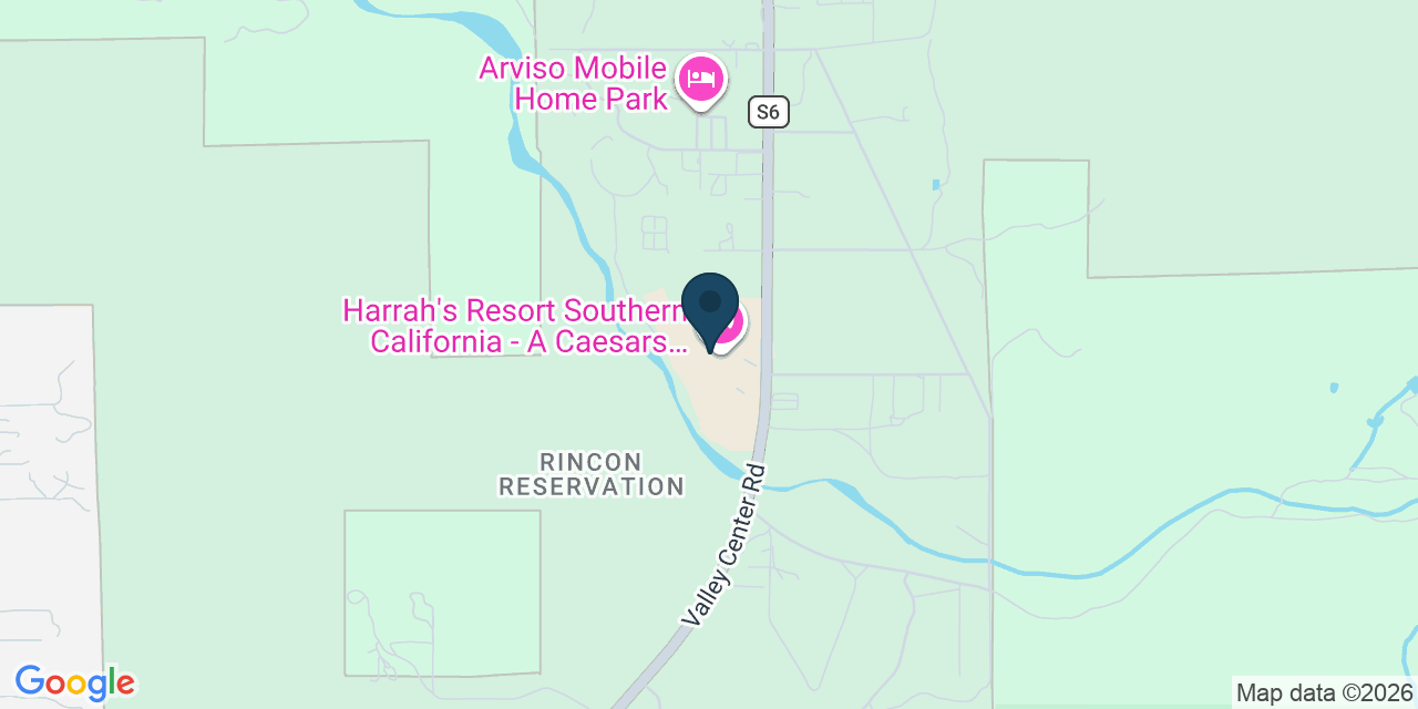 Map showing Valley Center, San Diego County, CA