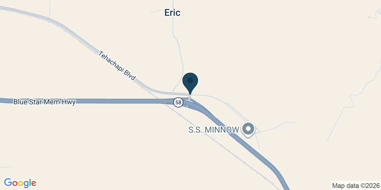 Map showing Tehachapi, Kern County, CA