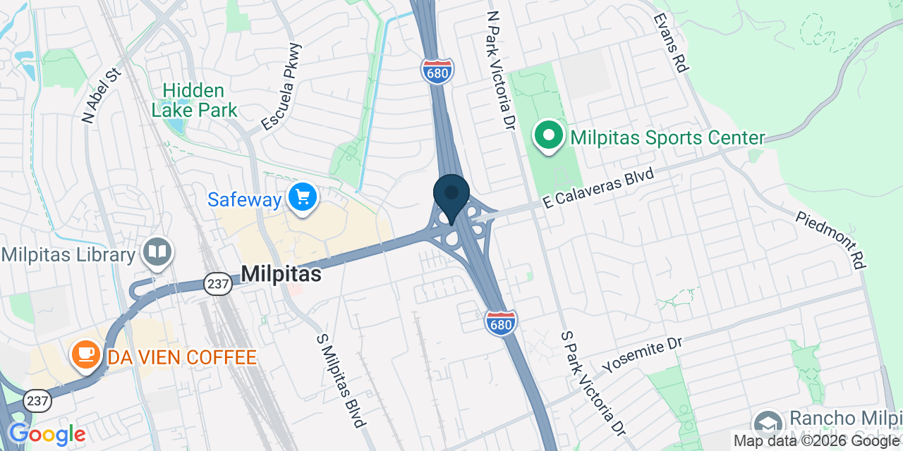Map showing Milpitas, Santa Clara County, CA