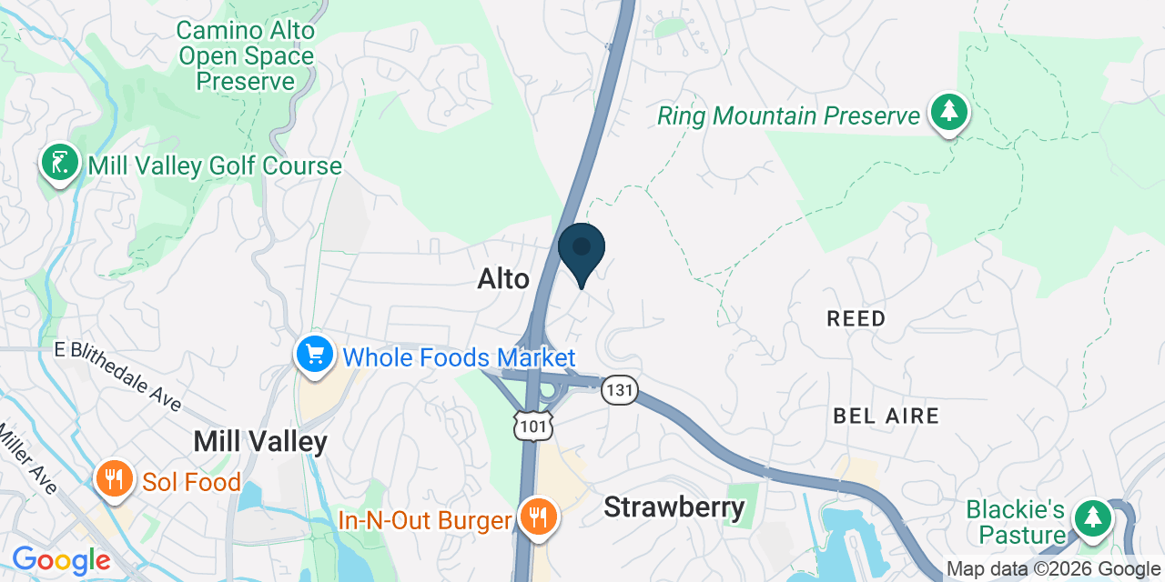 Map showing Strawberry, Marin County, CA