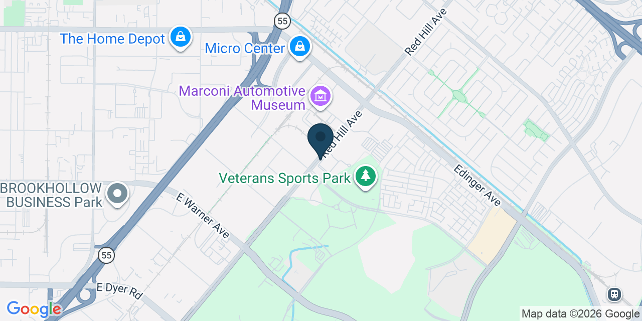 Map showing Orange County, CA