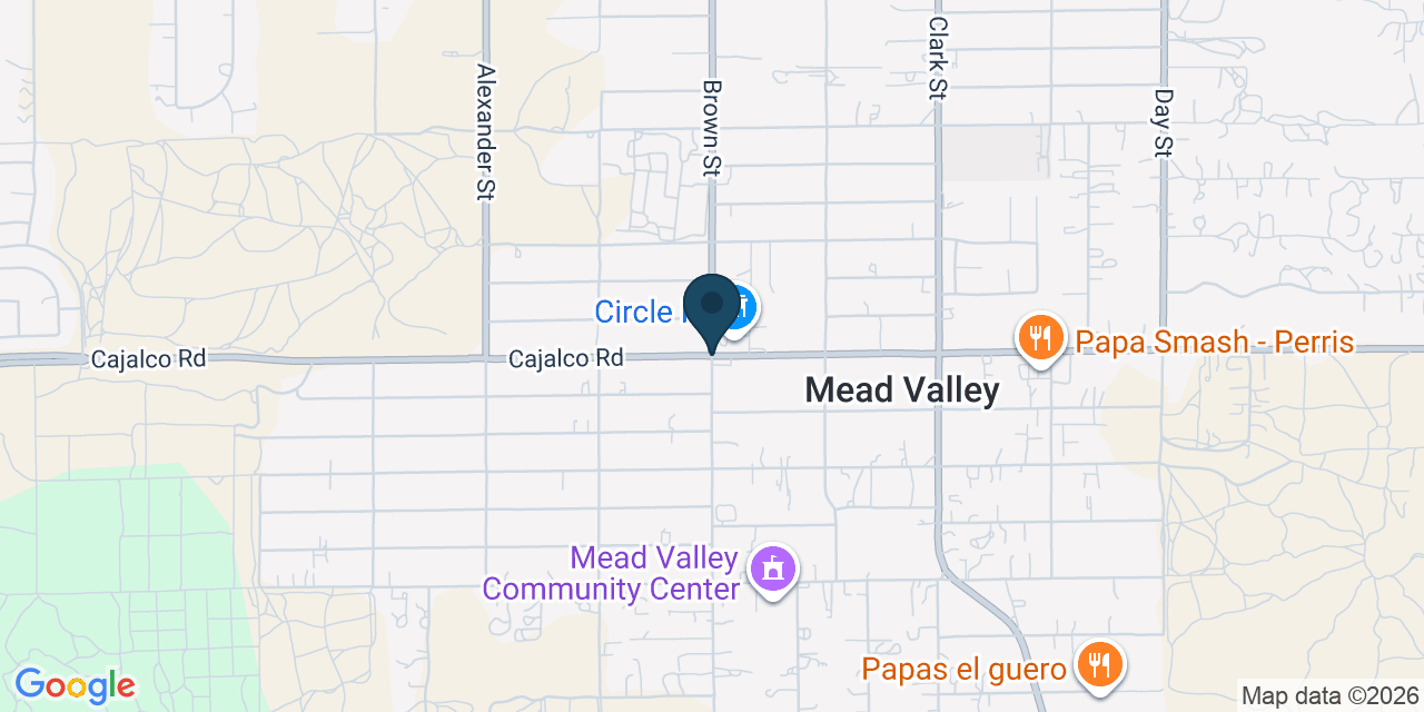 Map showing Mead Valley, Riverside County, CA