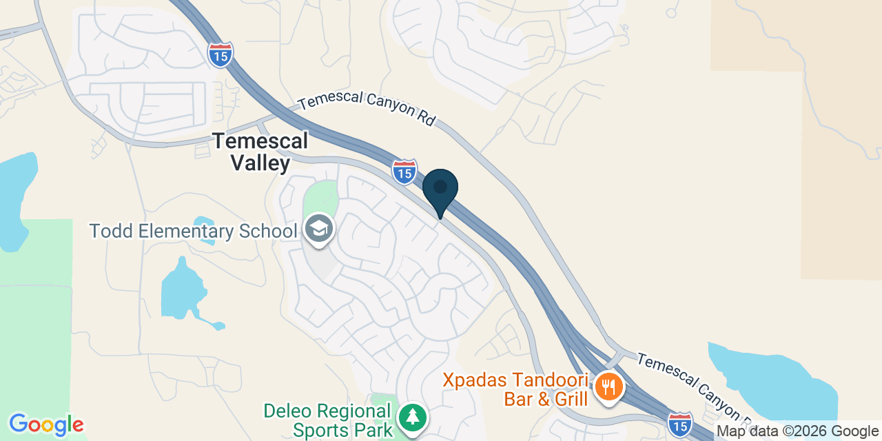 Map showing Temescal Valley, Riverside County, CA