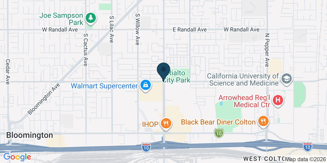 Map showing San Bernardino County, CA