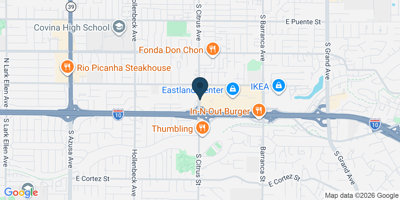 Map showing West Covina, Los Angeles County, CA
