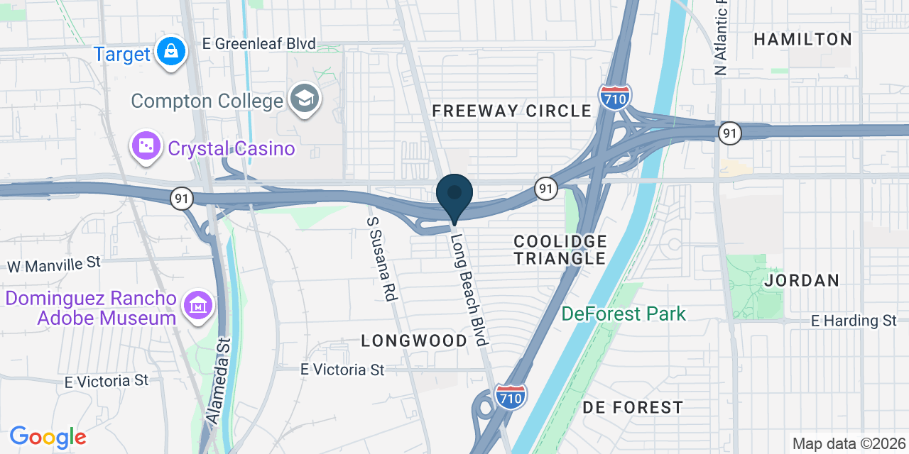 Map showing Long Beach, Los Angeles County, CA
