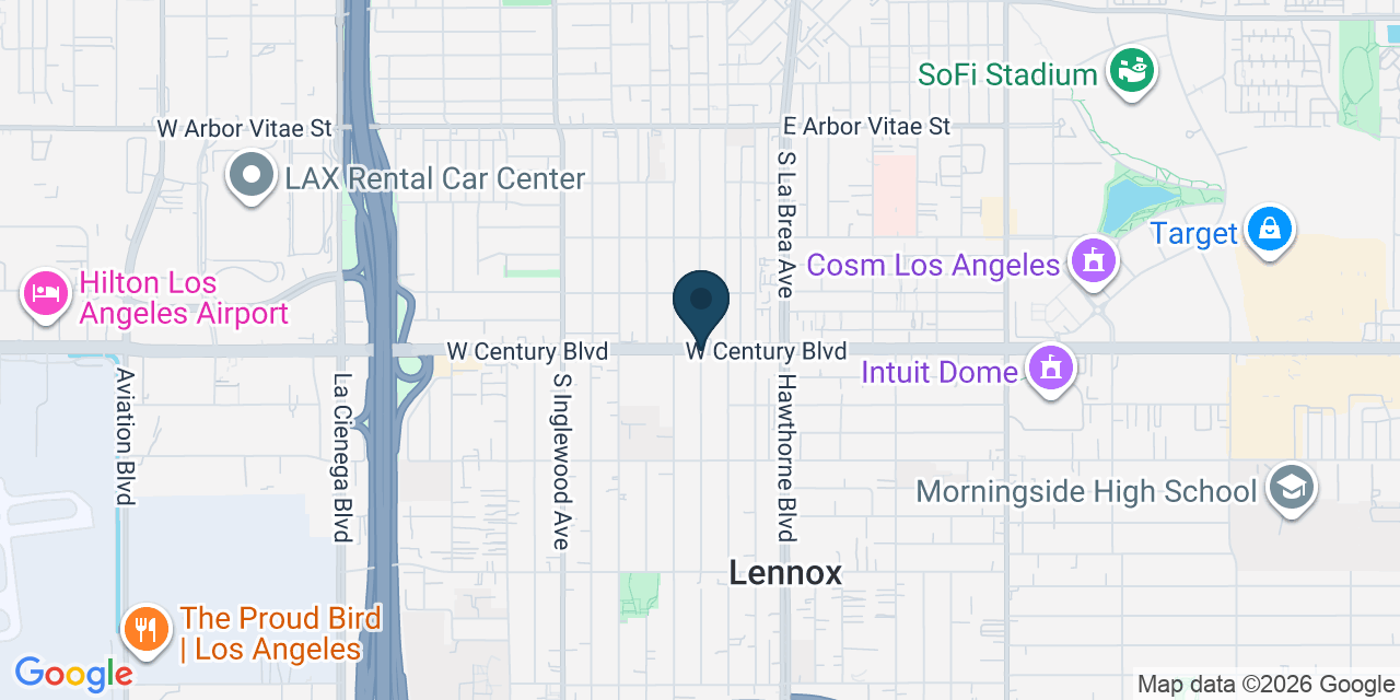 Map showing Inglewood, Los Angeles County, CA
