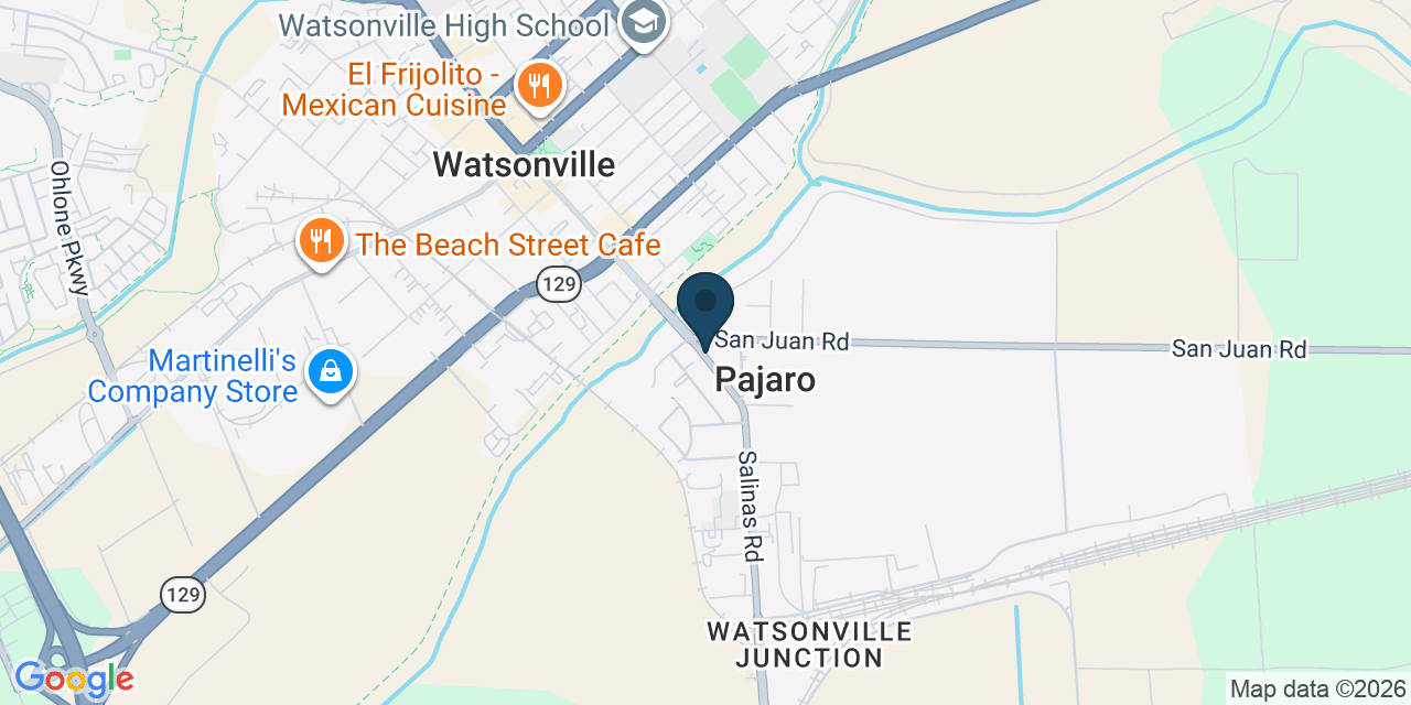 Map showing Pajaro, Monterey County, CA