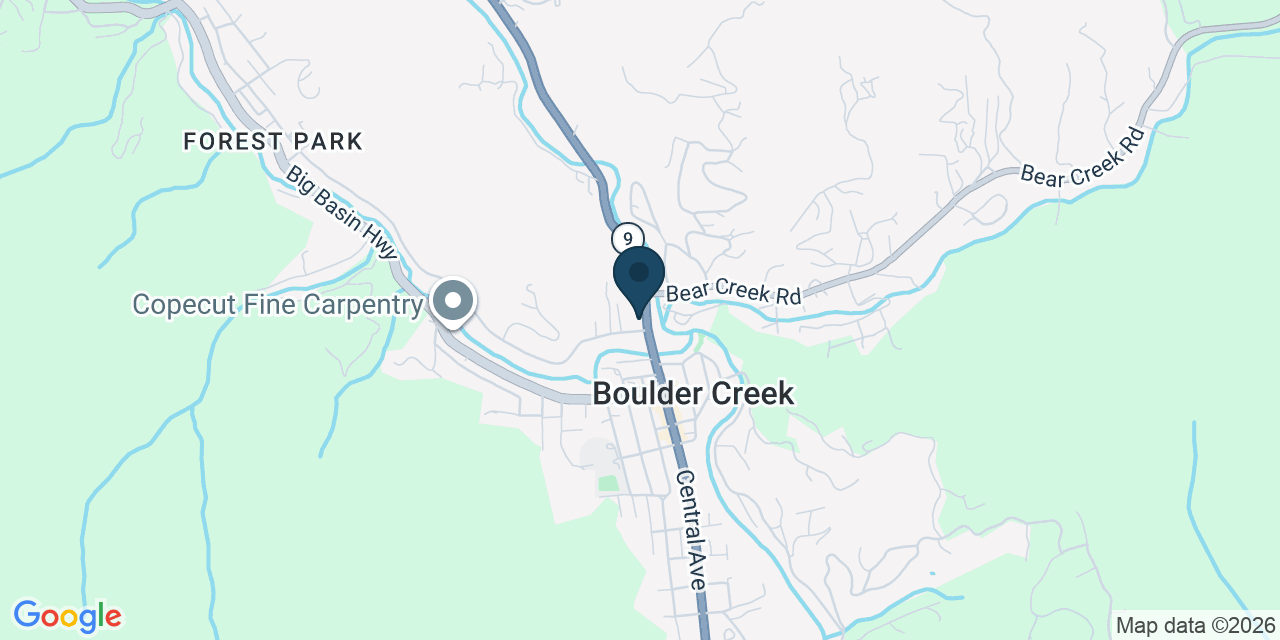 Map showing Boulder Creek, Santa Cruz County, CA