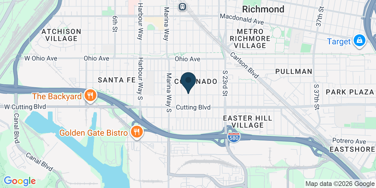Map showing Richmond, Contra Costa County, CA