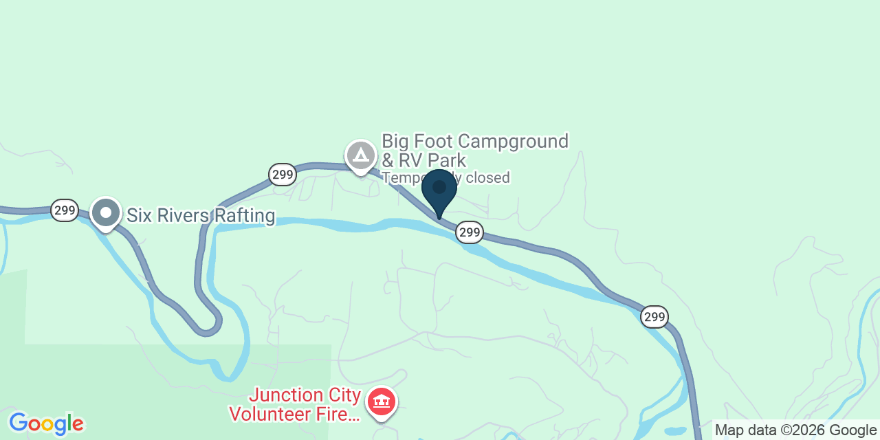 Map showing Junction City, Trinity County, CA