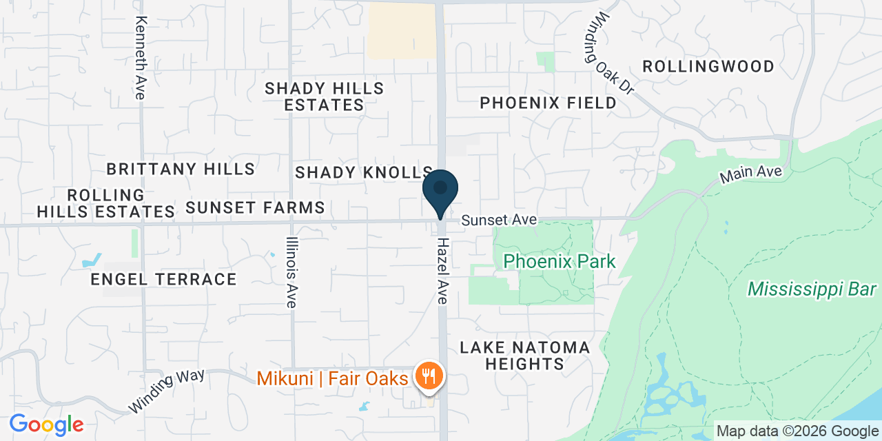 Map showing Fair Oaks, Sacramento County, CA