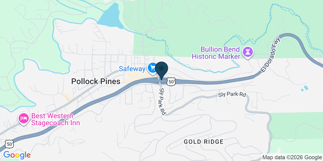 Map showing Pollock Pines, El Dorado County, CA
