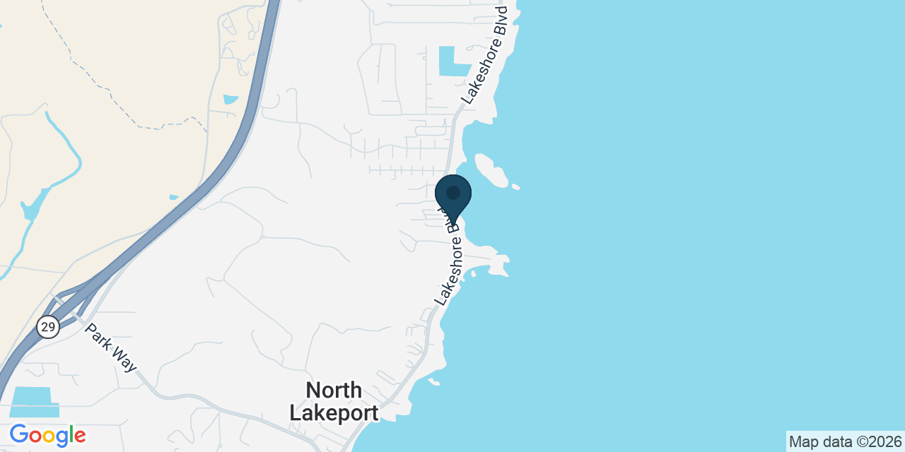 Map showing North Lakeport, Lake County, CA