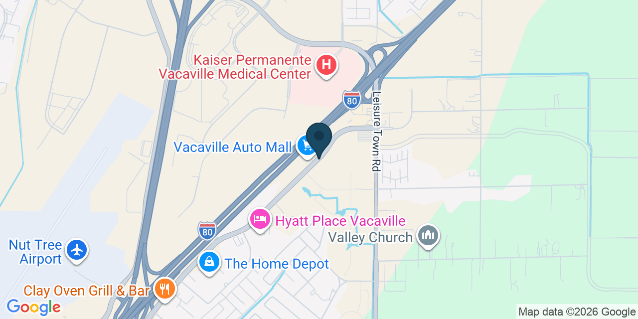Map showing Vacaville, Solano County, CA