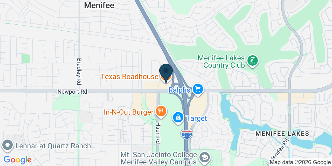 Map showing Menifee, Riverside County, CA