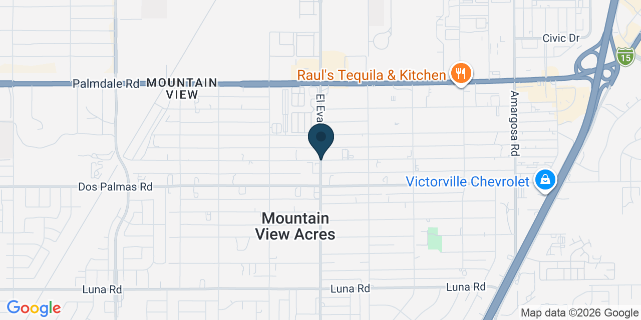 Map showing Mountain View Acres, San Bernardino County, CA