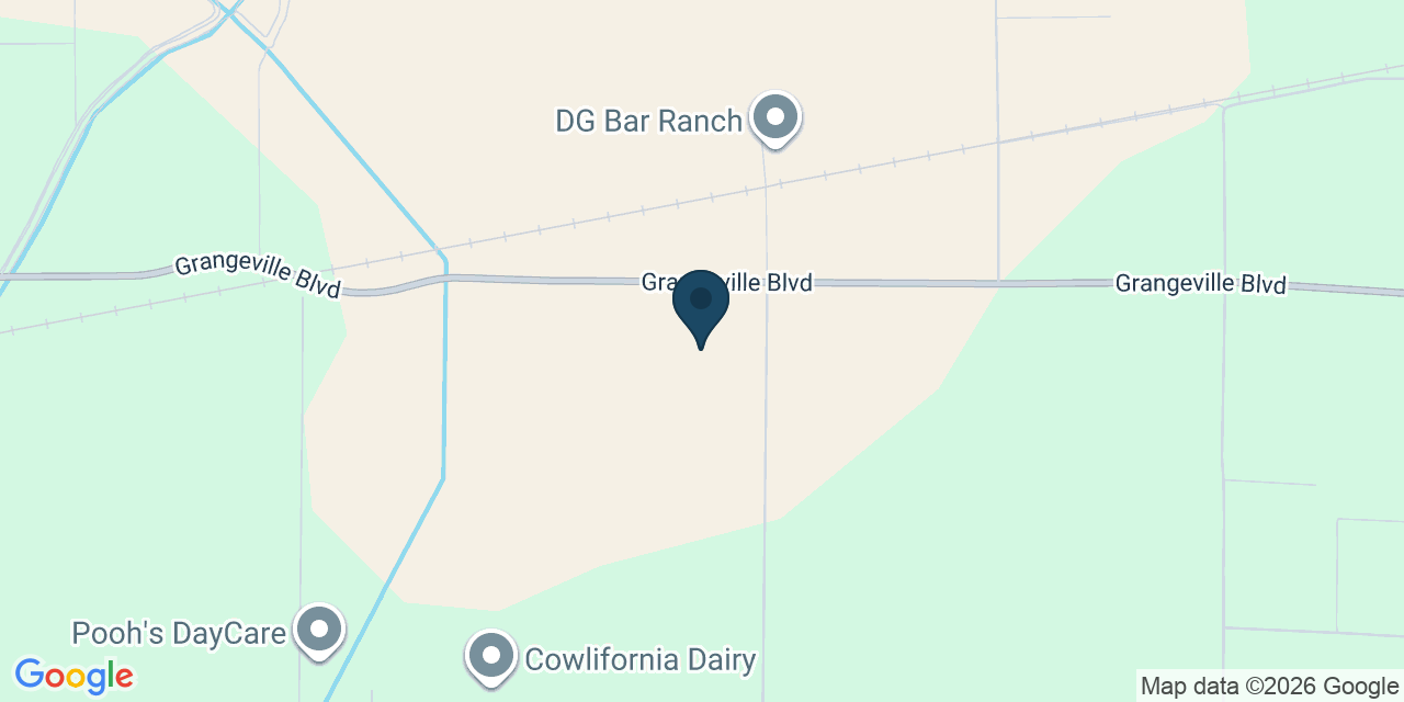 Map showing Hanford, Kings County, CA