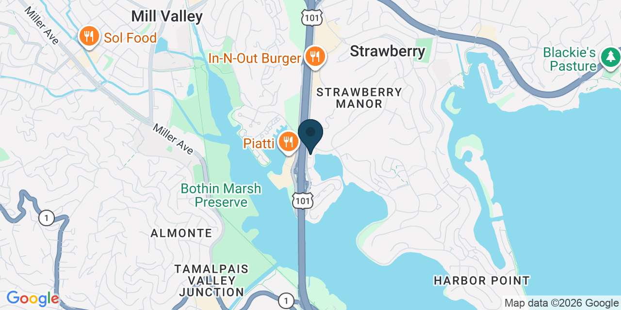 Map showing Mill Valley, Marin County, CA