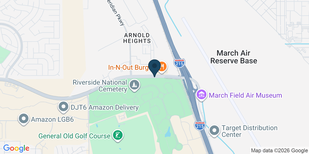 Map showing March Air Reserve Base, Riverside County, CA