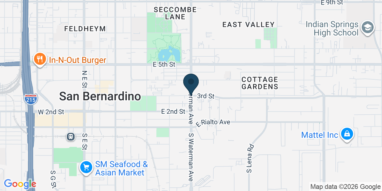 Map showing San Bernardino, San Bernardino County, CA