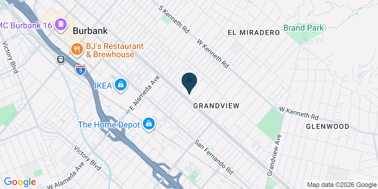 Map showing Glendale, Los Angeles County, CA