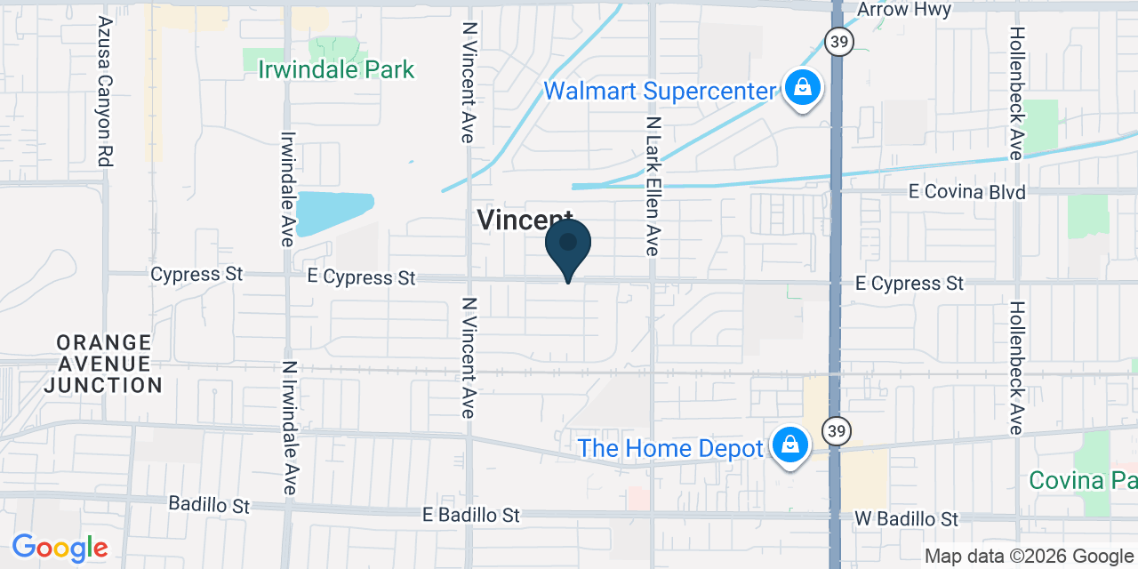 Map showing Covina, Los Angeles County, CA