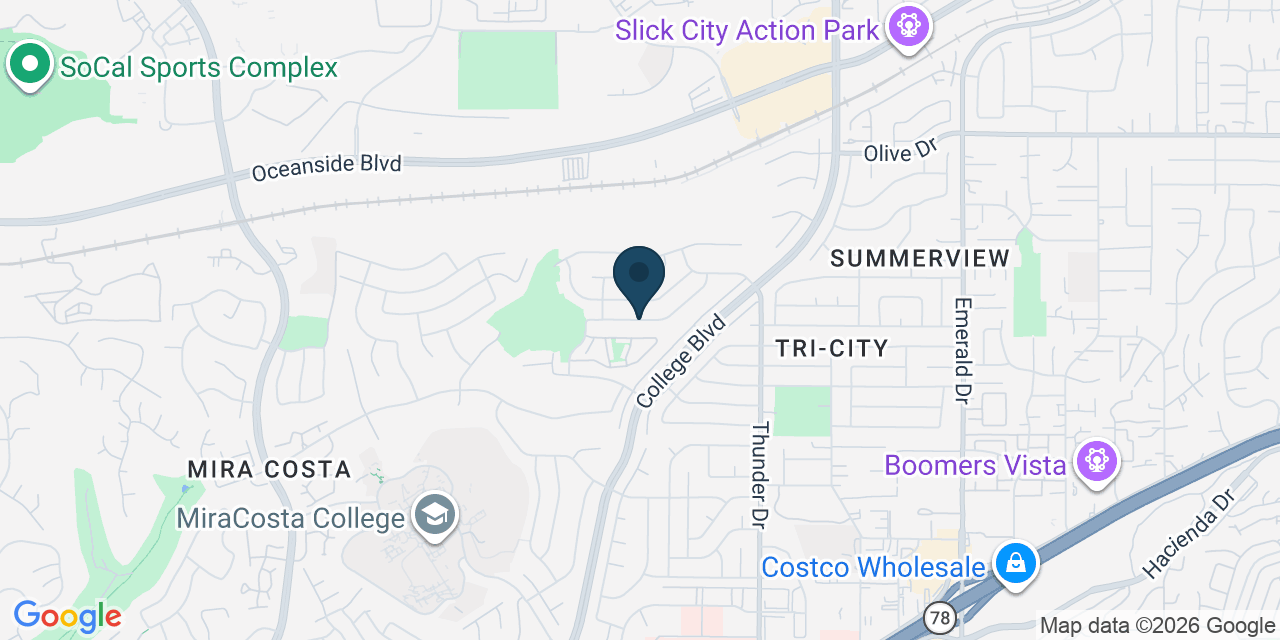 Map showing Oceanside, San Diego County, CA