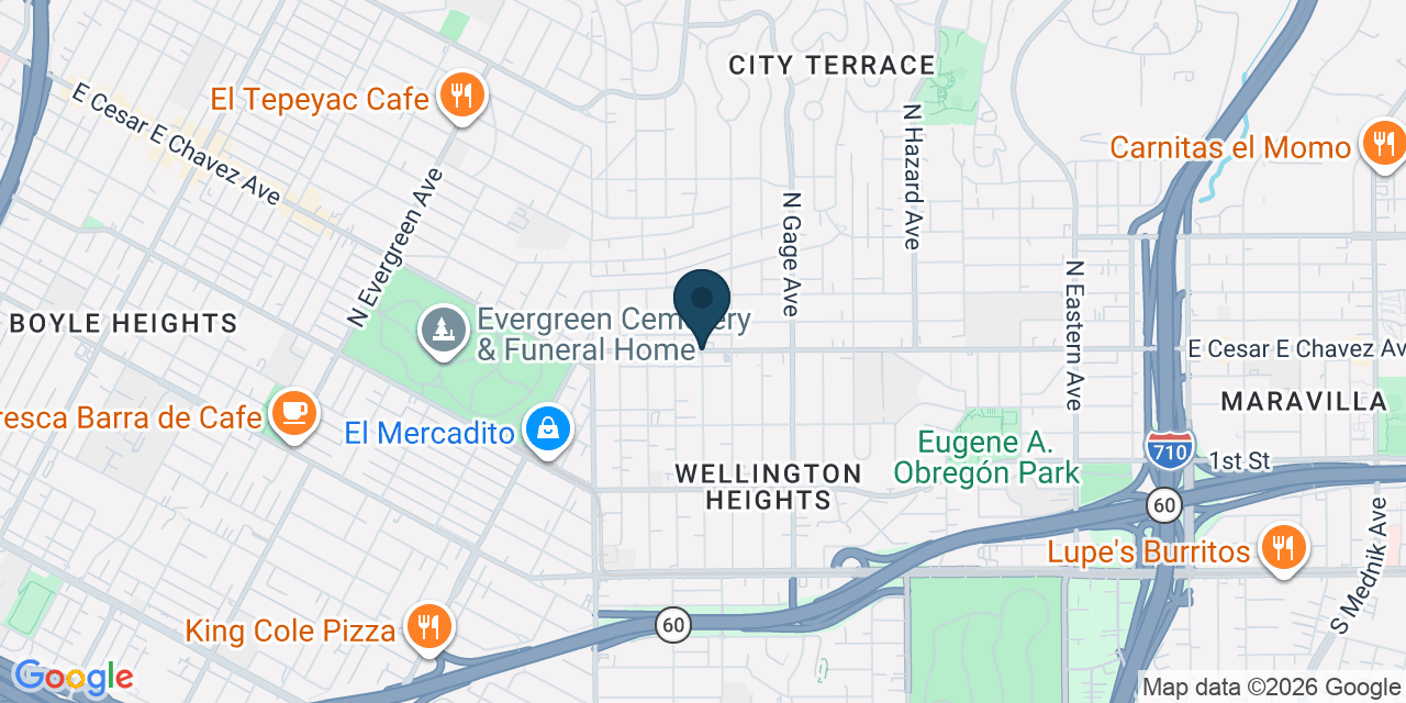 Map showing East Los Angeles, Los Angeles County, CA