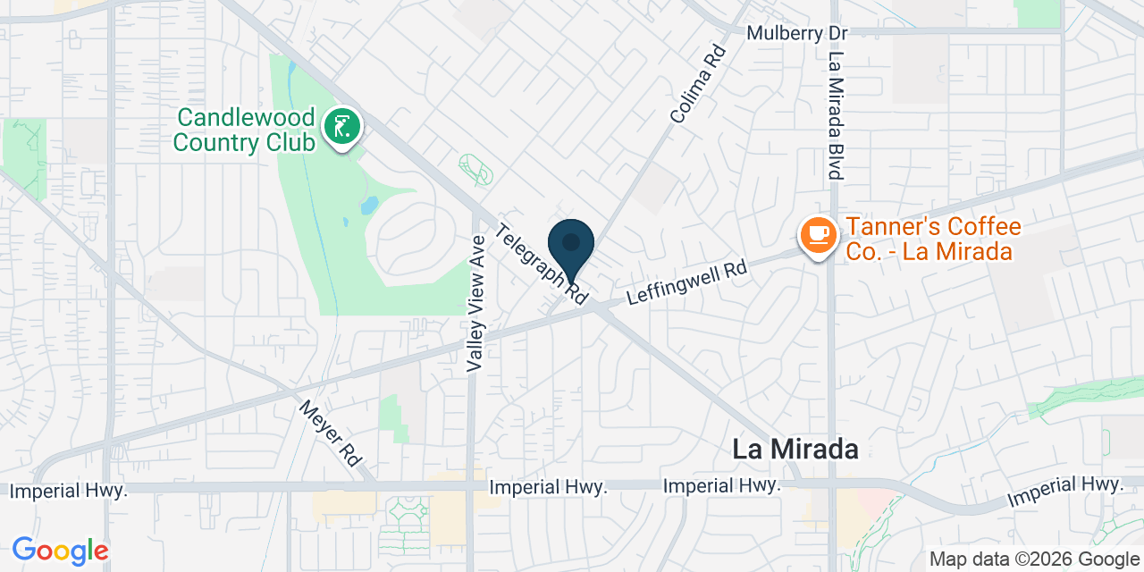 Map showing South Whittier, Los Angeles County, CA