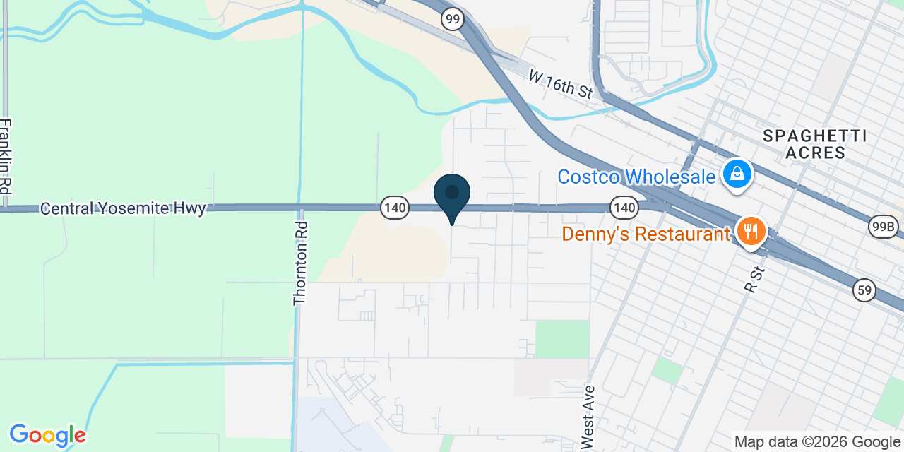 Map showing Merced County, CA