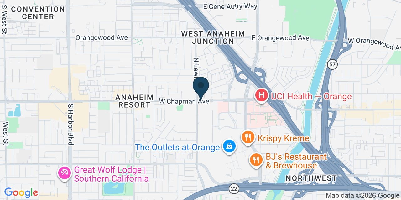 Map showing Orange, Orange County, CA