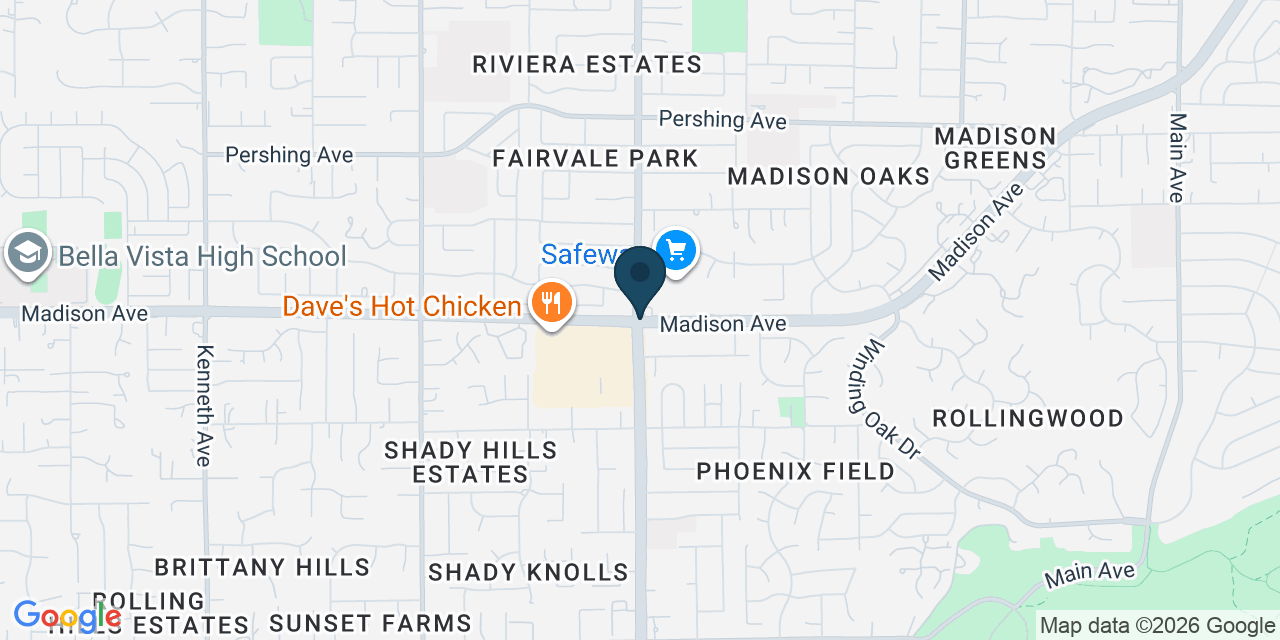 Map showing Orangevale, Sacramento County, CA