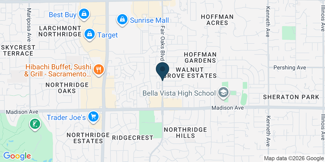 Map showing Citrus Heights, Sacramento County, CA