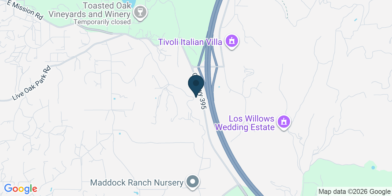 Map showing Fallbrook, San Diego County, CA