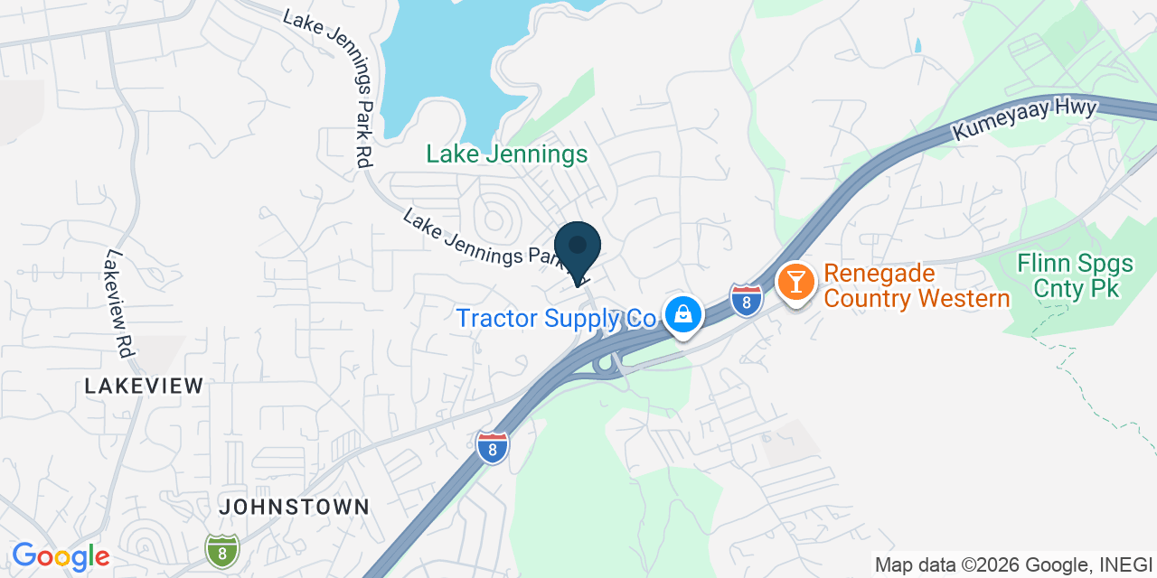 Map showing Lakeside, San Diego County, CA