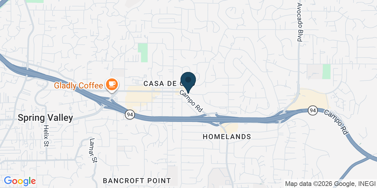 Map showing Spring Valley, San Diego County, CA